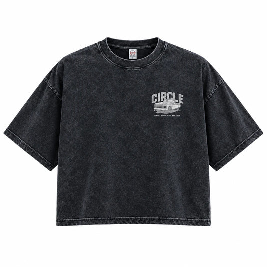 Cropped wash T-shirt