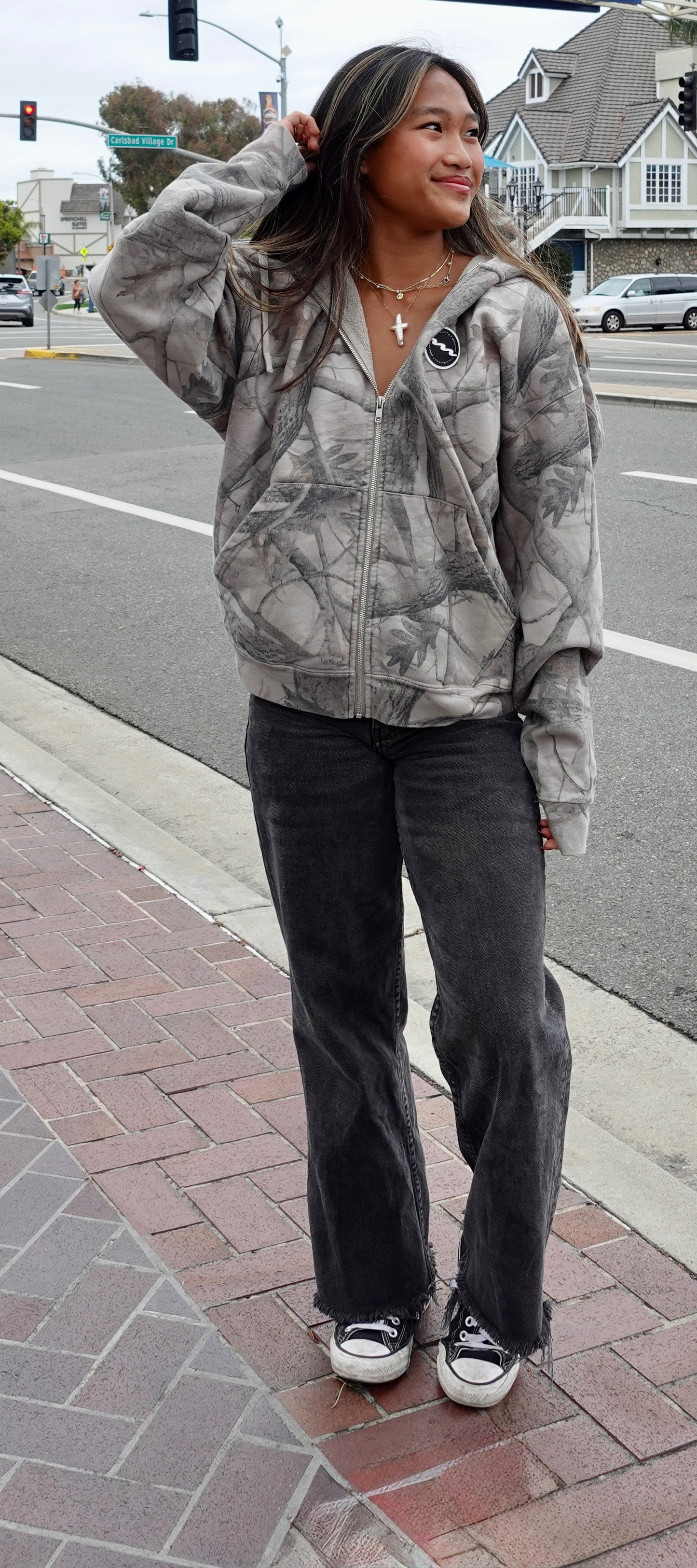 Camouflage cropped hoodie