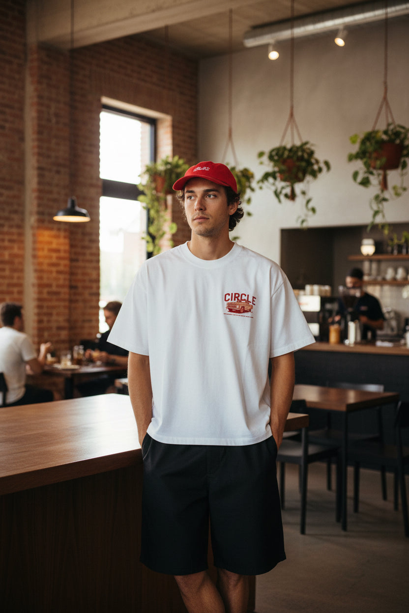 Cropped wash T-shirt
